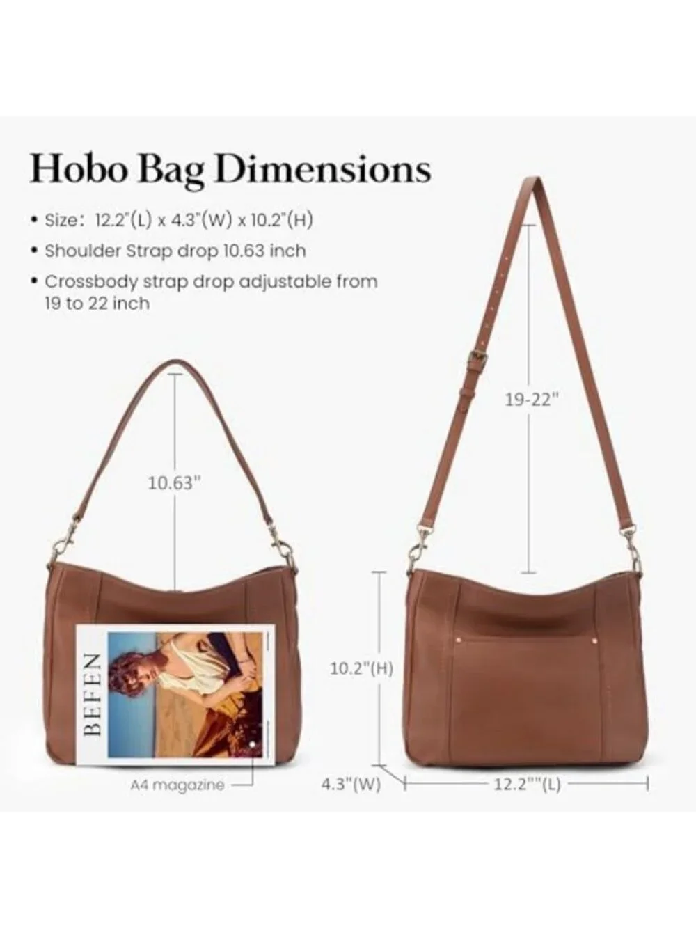 Genuine Leather Hobo Crossbody Bag for Women | Stylish Shoulder Handbag